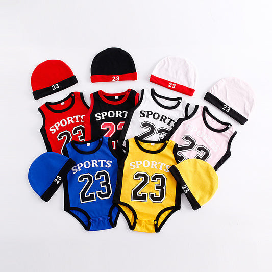 Five-Color Sports Baby Clothing Basketball No 23 Modeling Jumpsuit