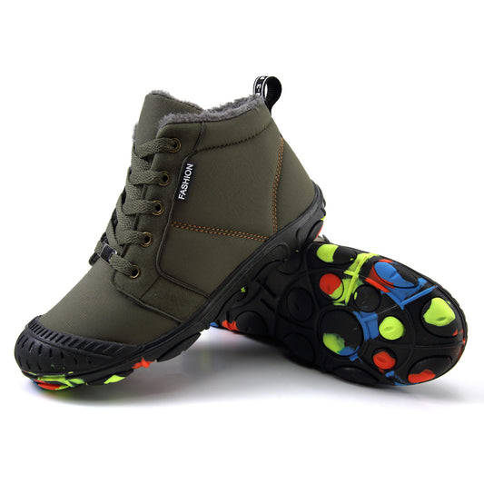 Children's Cotton Shoes Outdoor High-top Snow Boots Warm With Velvet