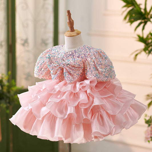 Gabriela Flower Children's Short Sleeve Tulle Tutu Dress