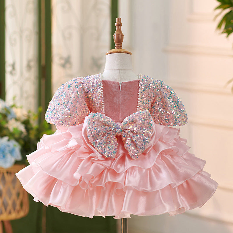 Gabriela Flower Children's Short Sleeve Tulle Tutu Dress